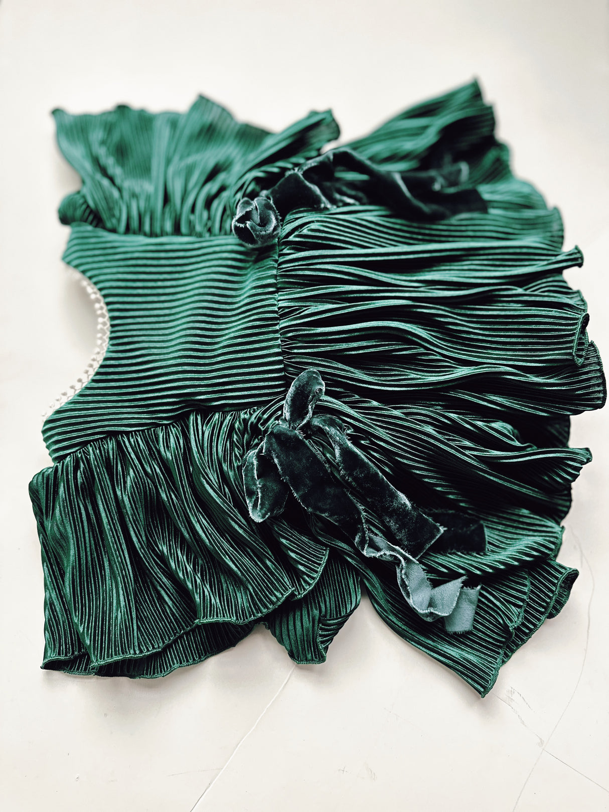 Green Silky Skirted Romper