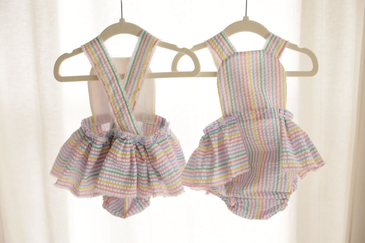 Pastel Ruffle Rainbow Romper