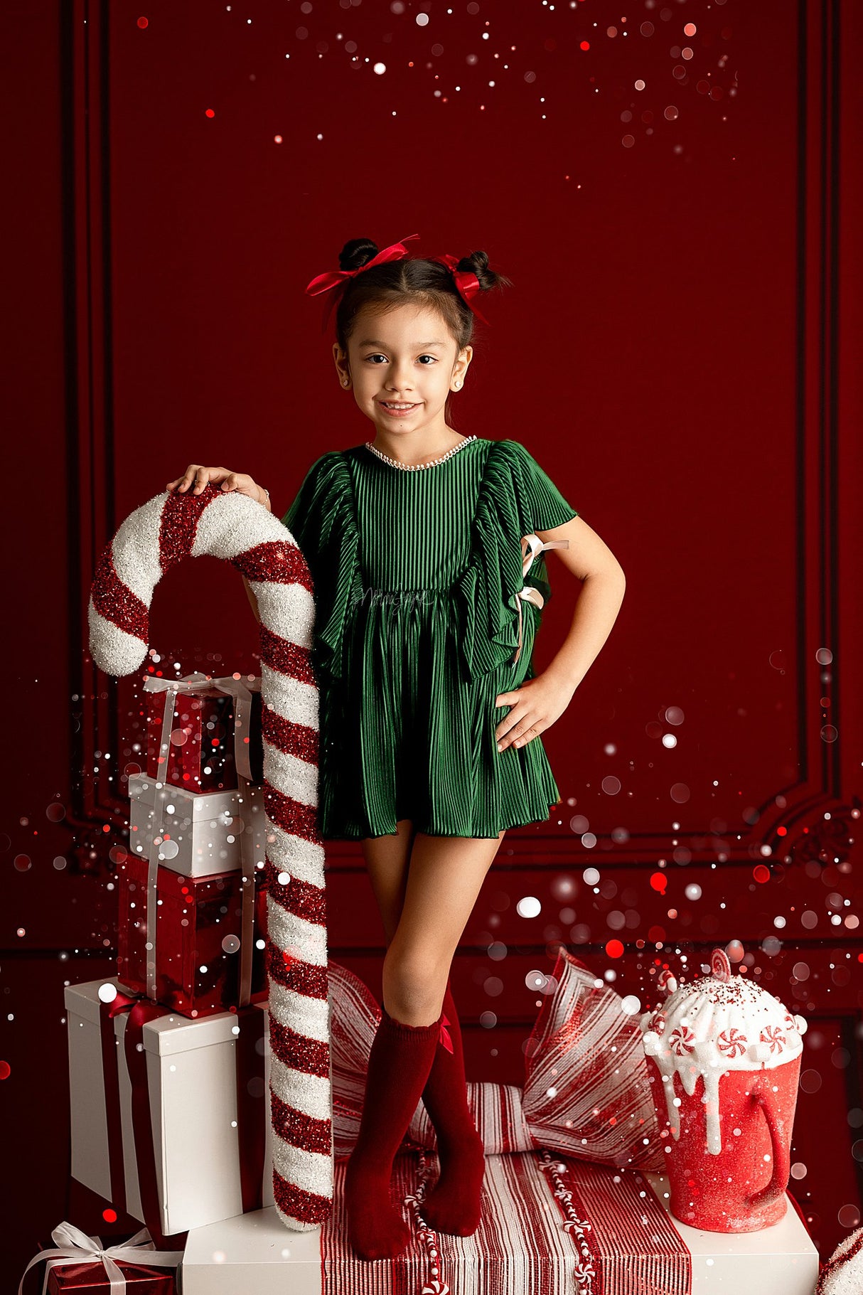 Green Silky Skirted Romper