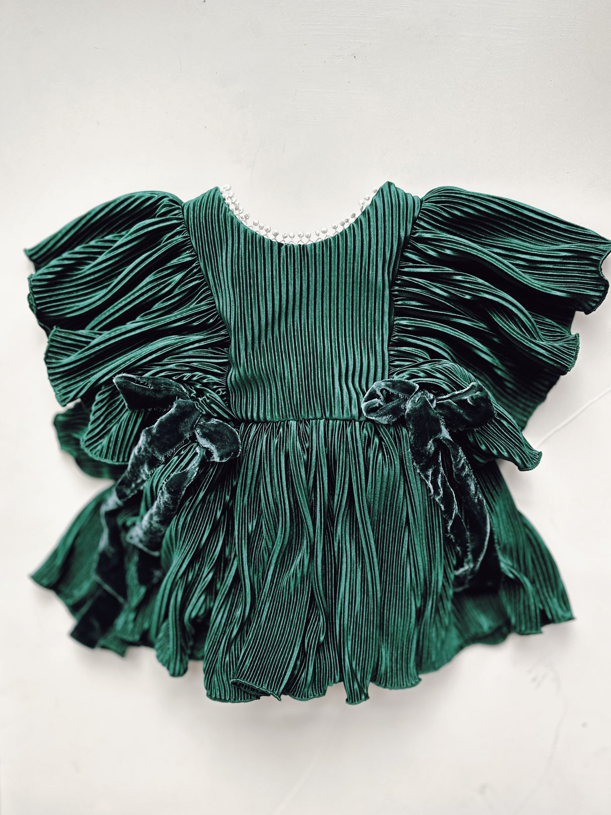 Green Silky Skirted Romper
