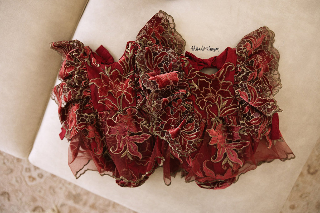 Poinsettia Skirted Romper