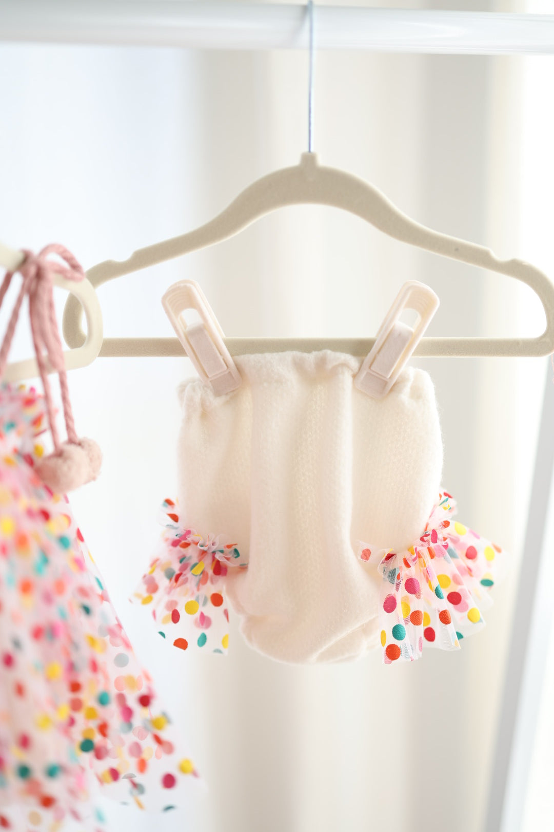 Confetti (pink poms) Two Piece set 9-12 months