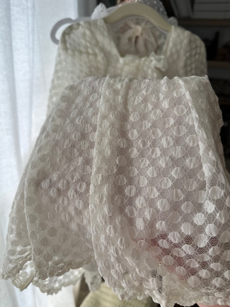 Cream Dot Dress & Cover