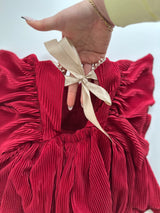 Red Silky Skirted Romper