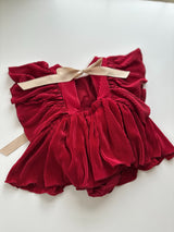 Red Silky Skirted Romper