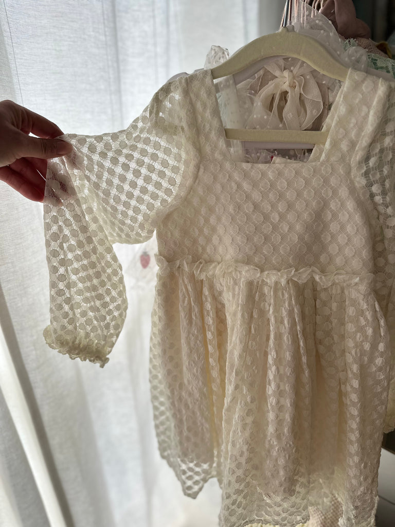 Cream Dot Dress & Cover