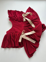 Red Silky Skirted Romper