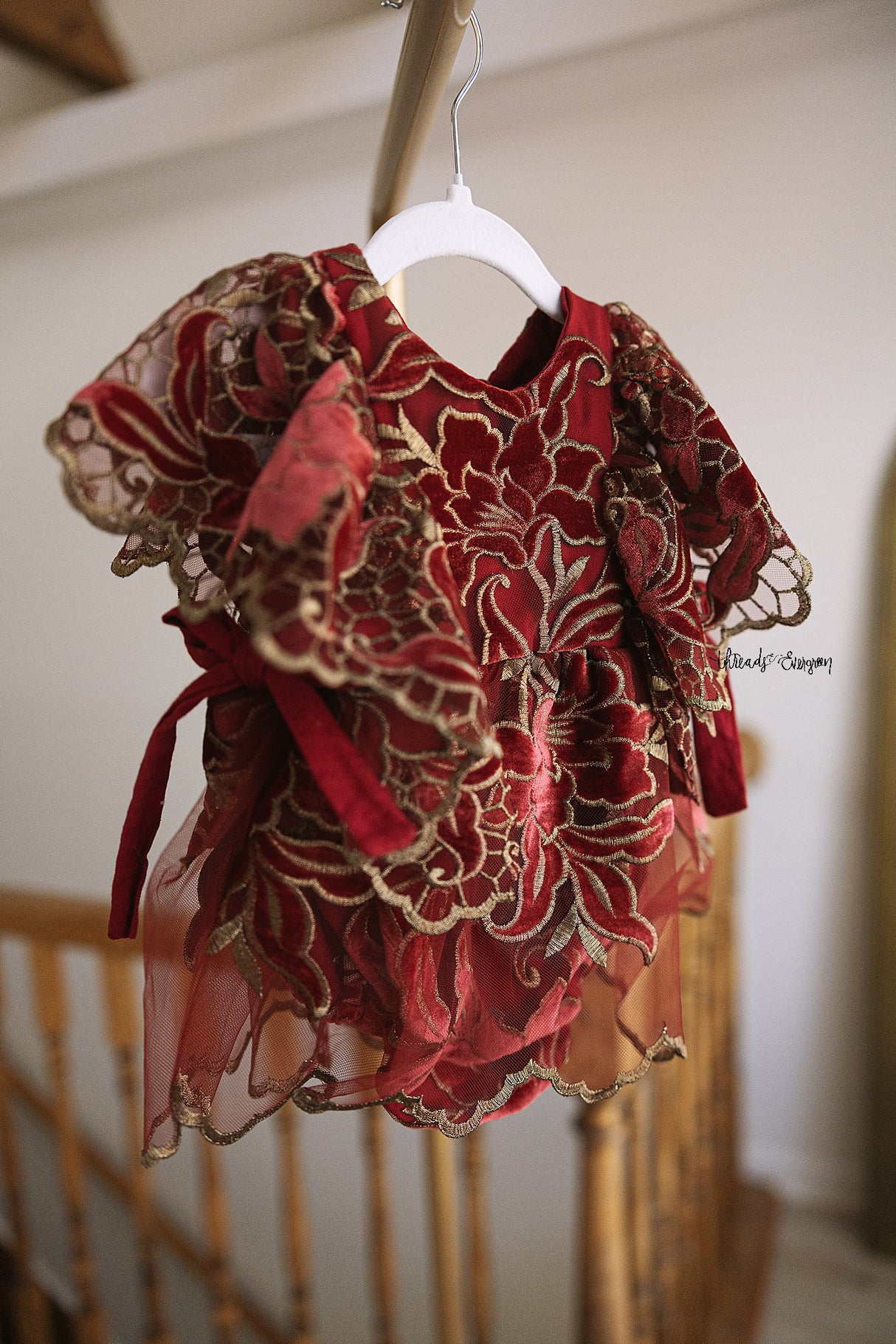Poinsettia Skirted Romper