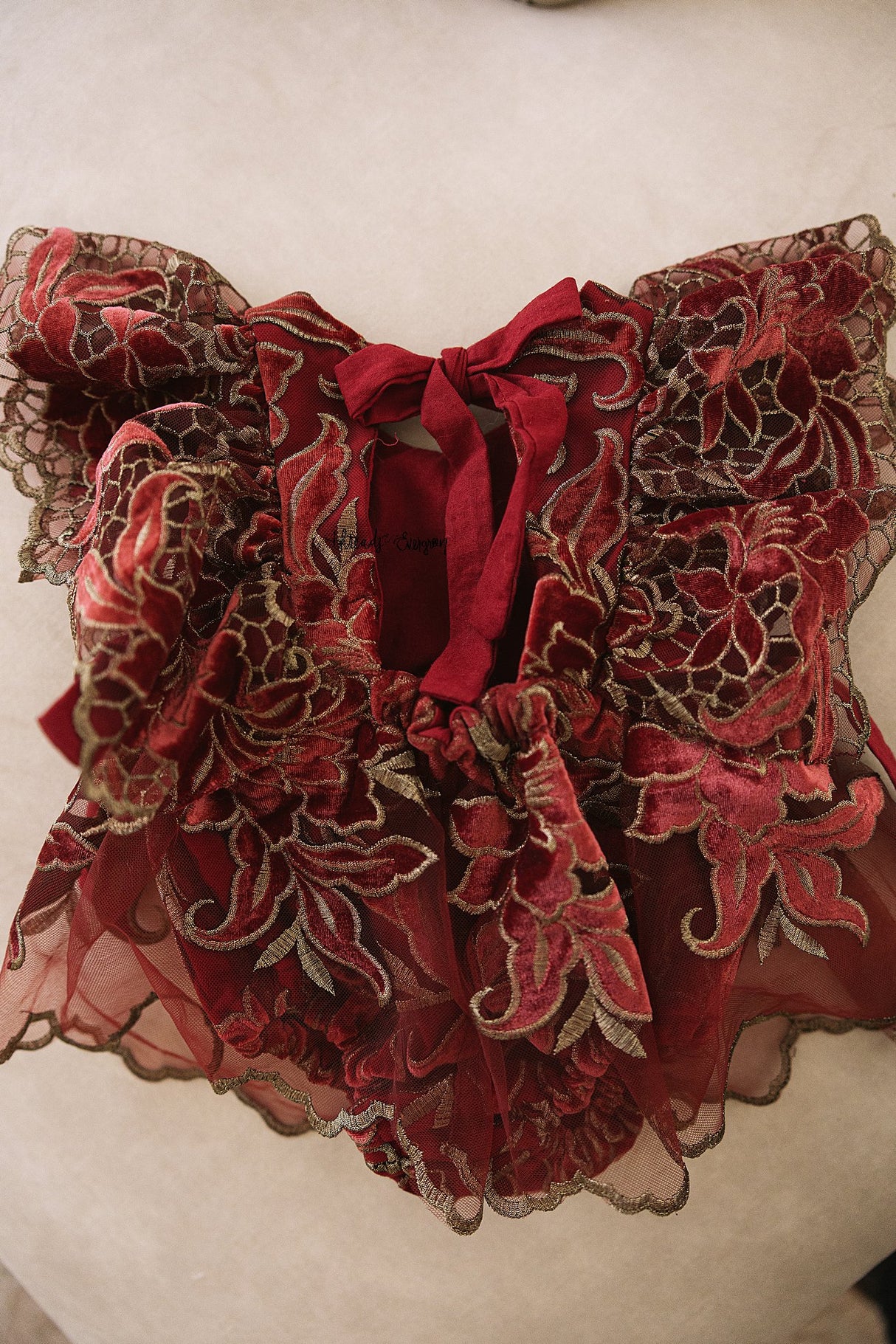 Poinsettia Skirted Romper