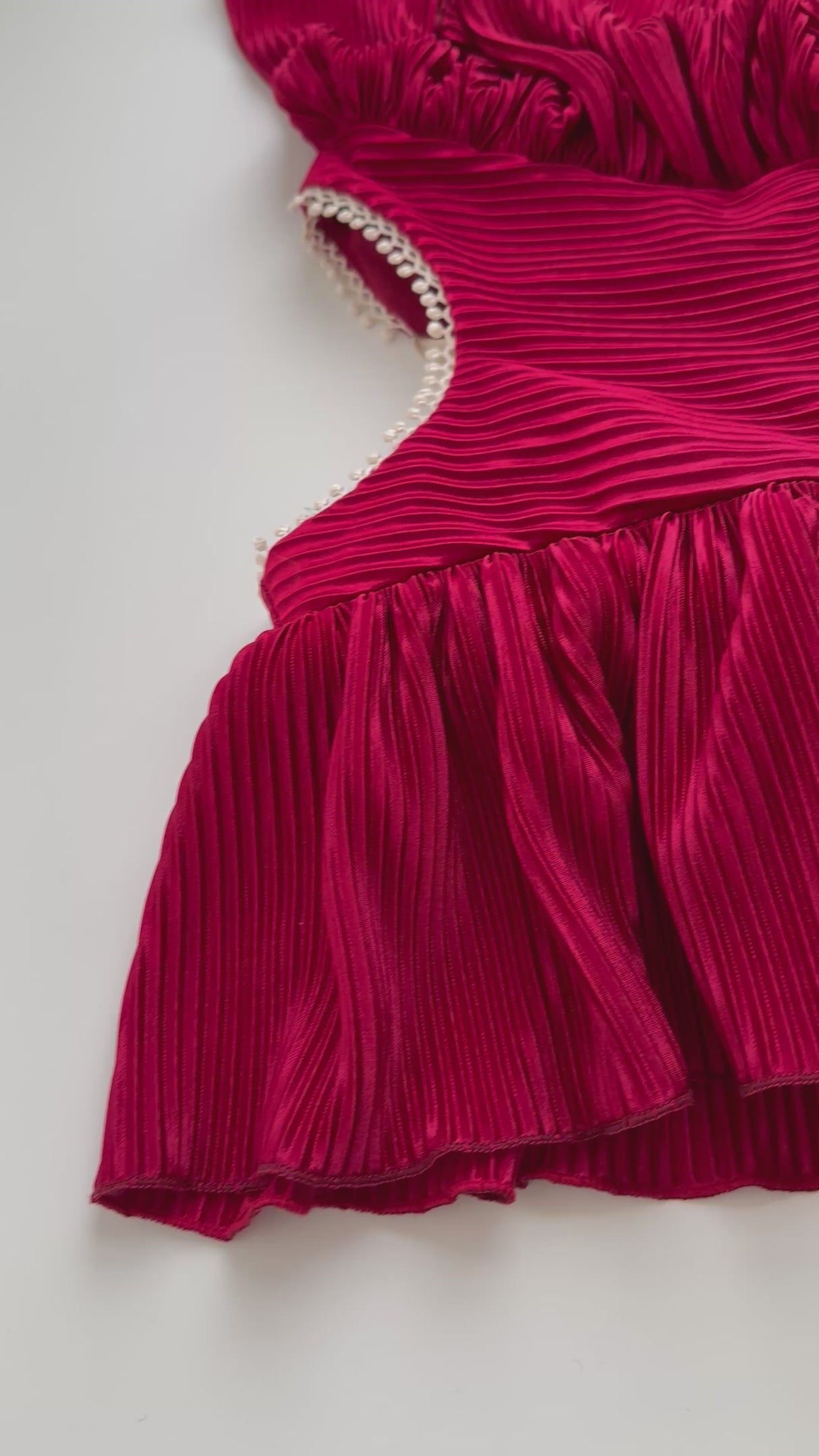 Red Silky Skirted Romper