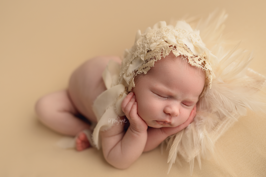 Coralynn Newborn Lace bonnet